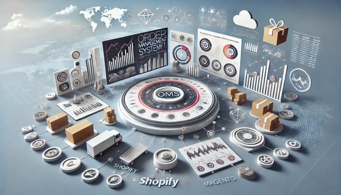  image created for your Online OMS guide! It visually represents the key concepts of order management, automation, and seamless integration in eCommerce, aligning perfectly with the content. 