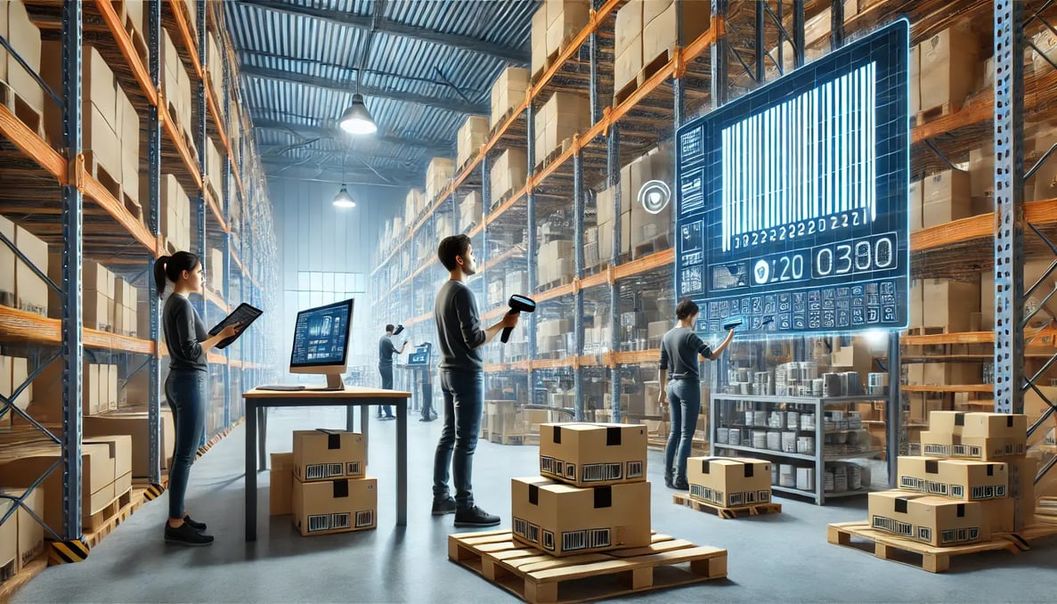 modern warehouse efficiently utilizing a barcode system for streamlined operations