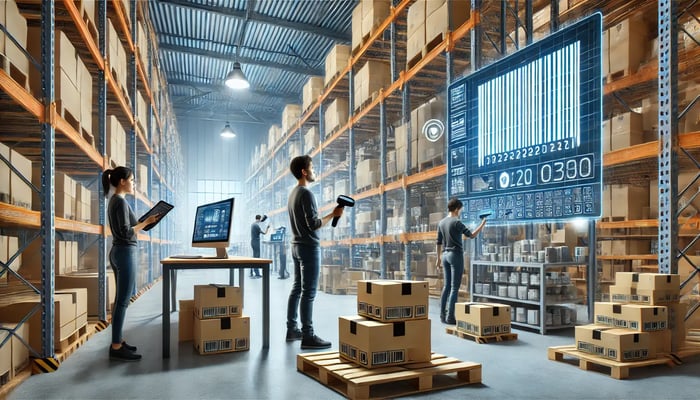 modern warehouse efficiently utilizing a barcode system for streamlined operations