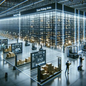 modern warehouse optimized for efficiency and scalability, featuring advanced logistics technology.